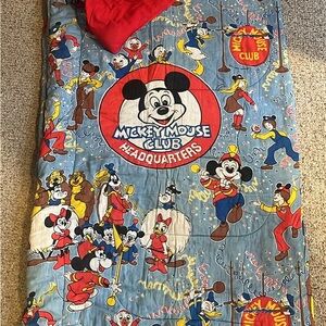 Mickey Mouse Club Headquarters Kids sleeping bag 1960s - Blue & Red